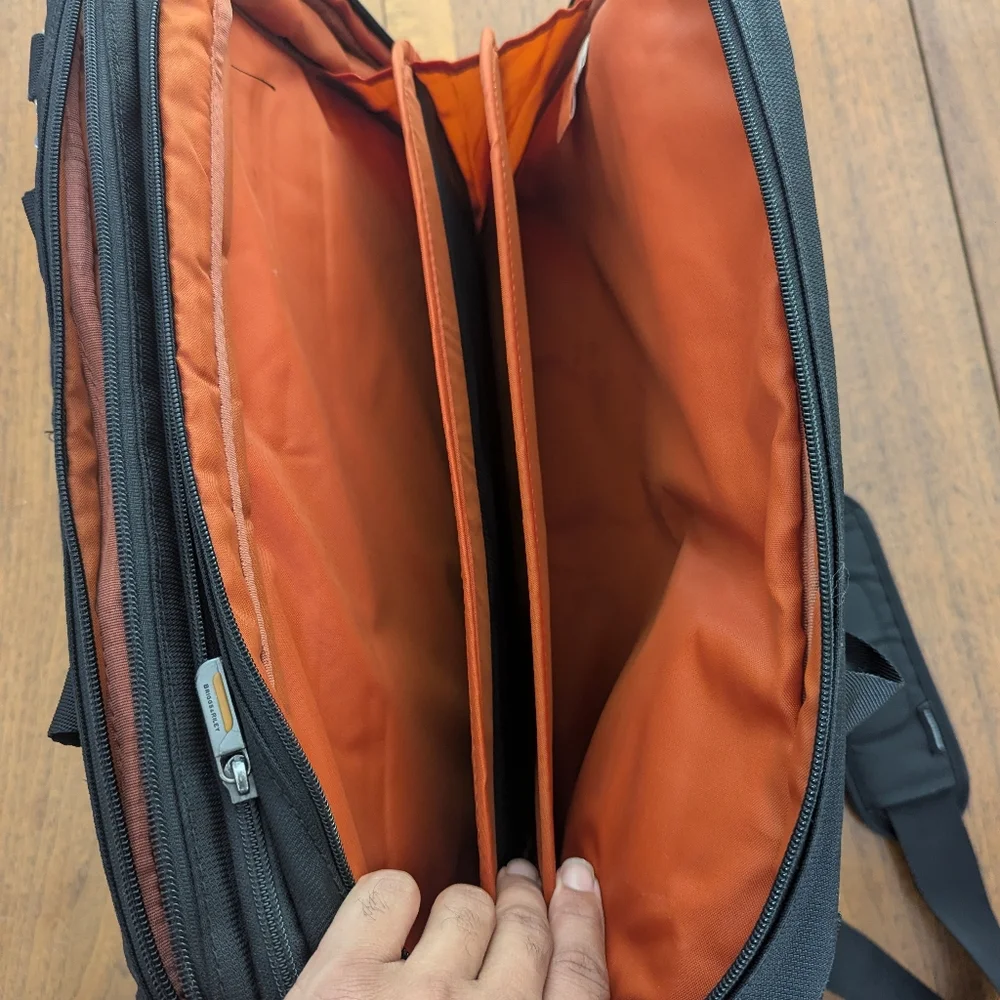 Briggs & Riley Black Briefcase with Orange Interior